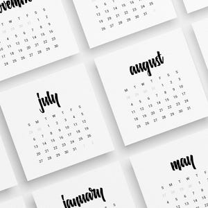 Calendário 2025 | 4x4 | 3x3 | 2x2 | Mini Calendário 2025 | Calendário Bujo para imprimir 2025 | Cartões de registro no diário e planejador | Design Mínimo | 04