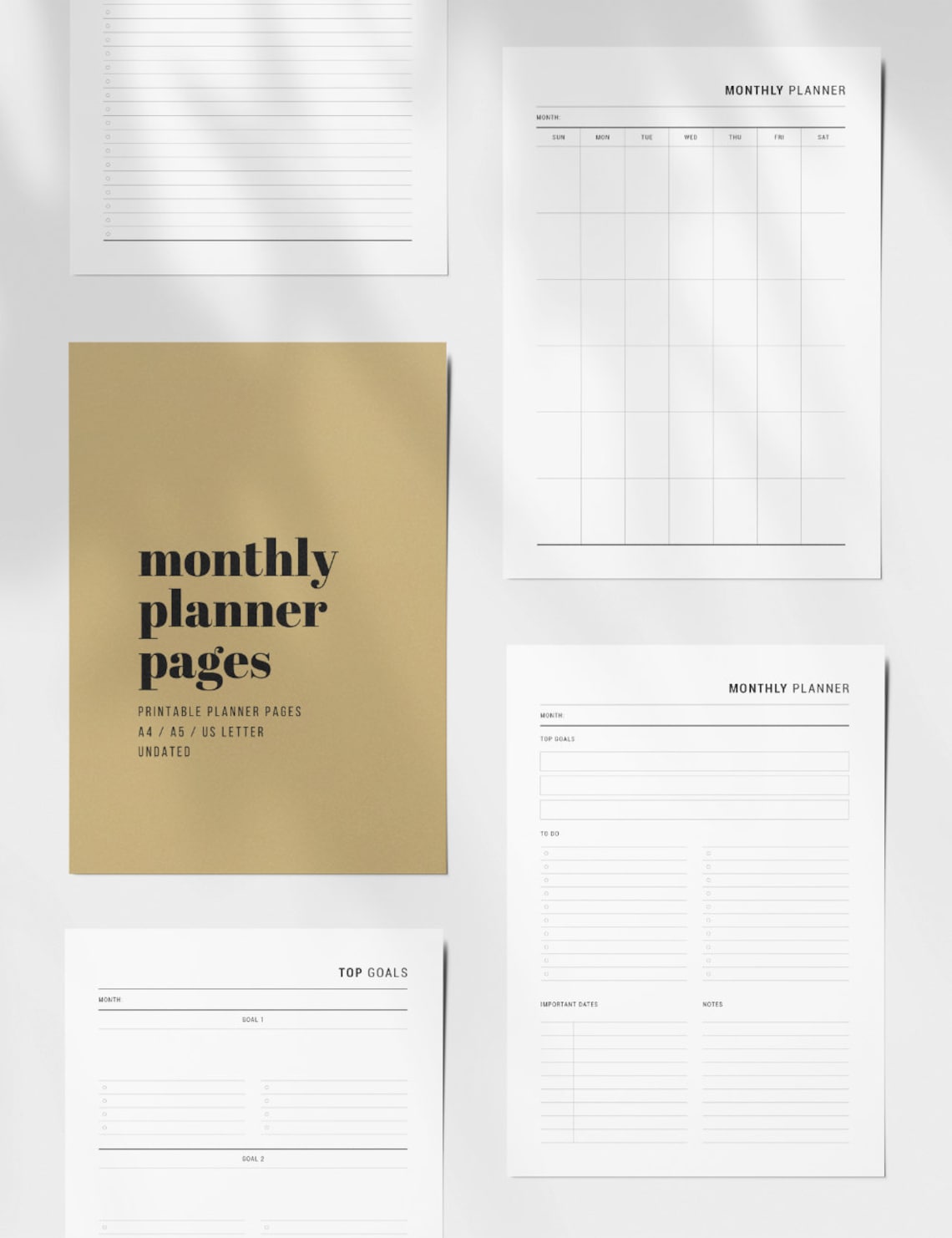Printable Planner Bundle Undated A4 A5 US Letter Printable Planner ...