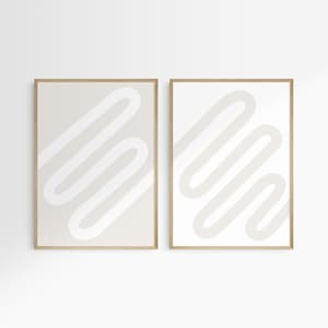 Neutrales abstraktes SET AUS 2 Drucken. Beige Wandkunst. Druckbare Wandkunst. Beige abstrakte Kunst. Beige Ästhetik. Minimal. Einfach. Sauber. Modern.