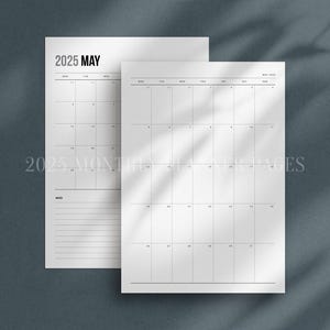 2025 Printable Monthly Planner | 2025 Calendar | Portrait | Vertical ...