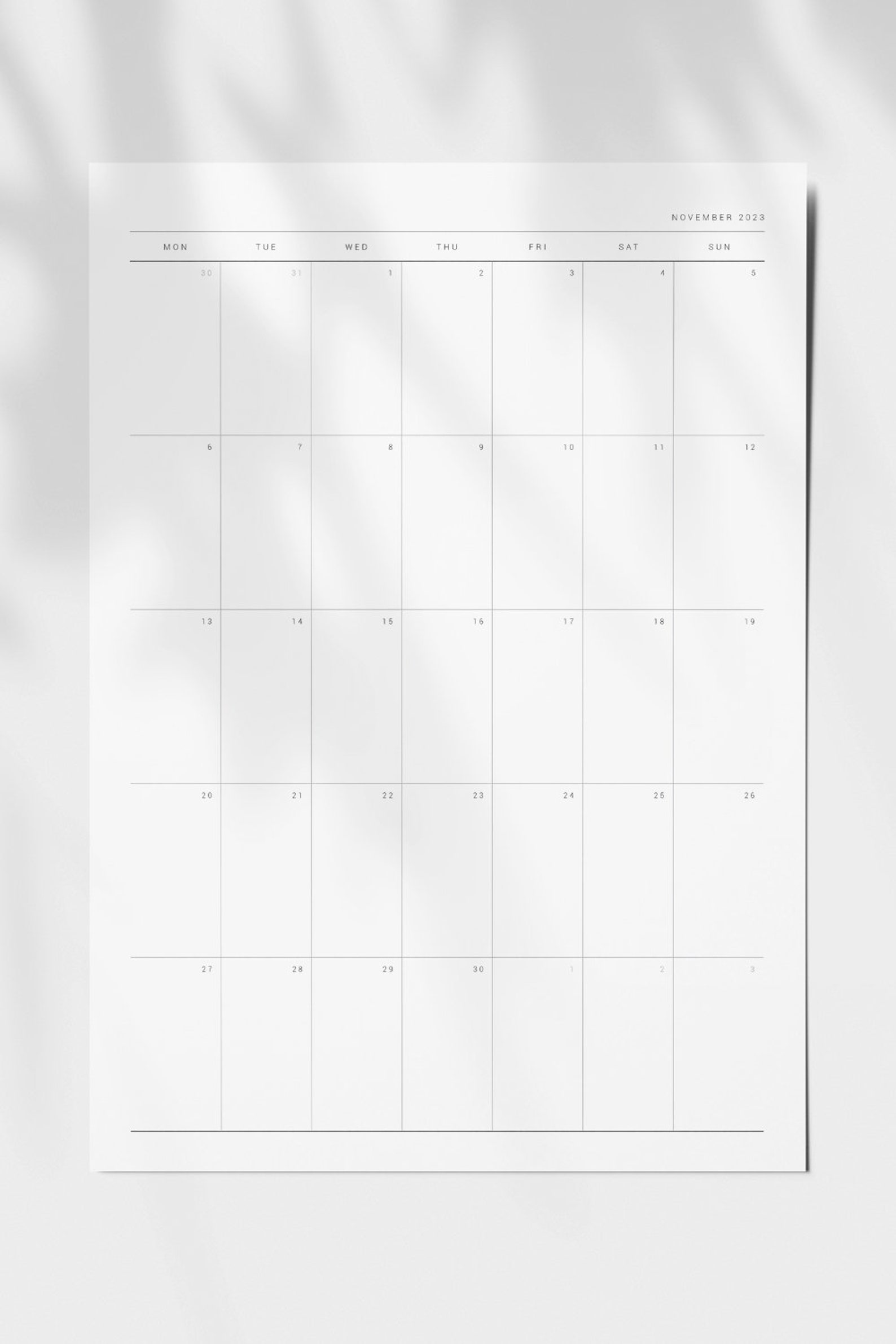 2023 Printable Monthly Planner Portrait Vertical A4 US Letter Printable
