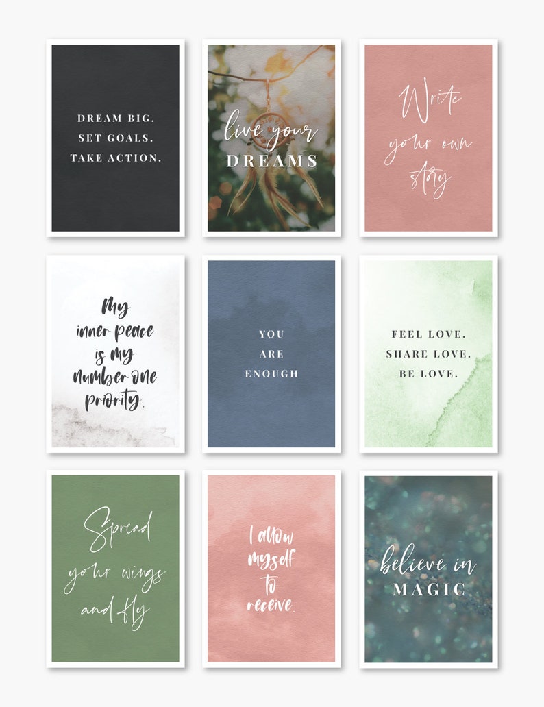 Printable Positive Notes.pdf Affirmations Karten 02 | Inspirations- & Liebeskarten | Vision Board ...