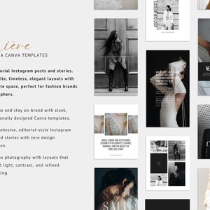 Elegant Instagram Canva templates. Timeless, black and white aesthetic for visual storytelling.