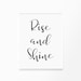 Rise and Shine - Printable Wall Art Quote, Typography Poster ...