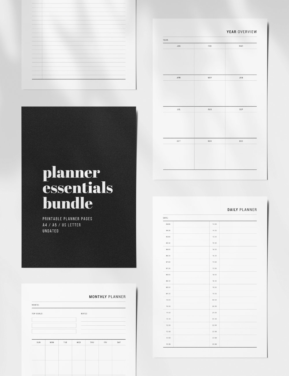 Printable Planner Bundle | Undated | A4 | A5 | US Letter | Printable ...