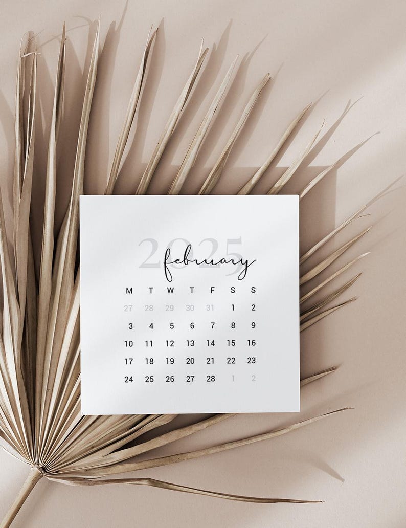 2025 Calendar 4x4 3x3 2x2 2025 Mini Calendar Printable Bujo Calendar