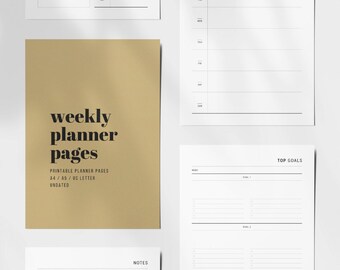 Minimalist Weekly Planner Printable: Undated A4, A5, US Letter (PDF + JPEG)