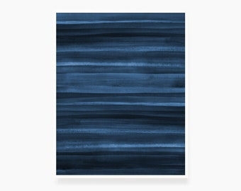 VAGUES BLEUES DE L’OCÉAN. Peinture à l’aquarelle bleue. Art abstrait. Illustration imprimable d’art de mur. Minimaliste. Affiche imprimable. Blue Ocean Print.