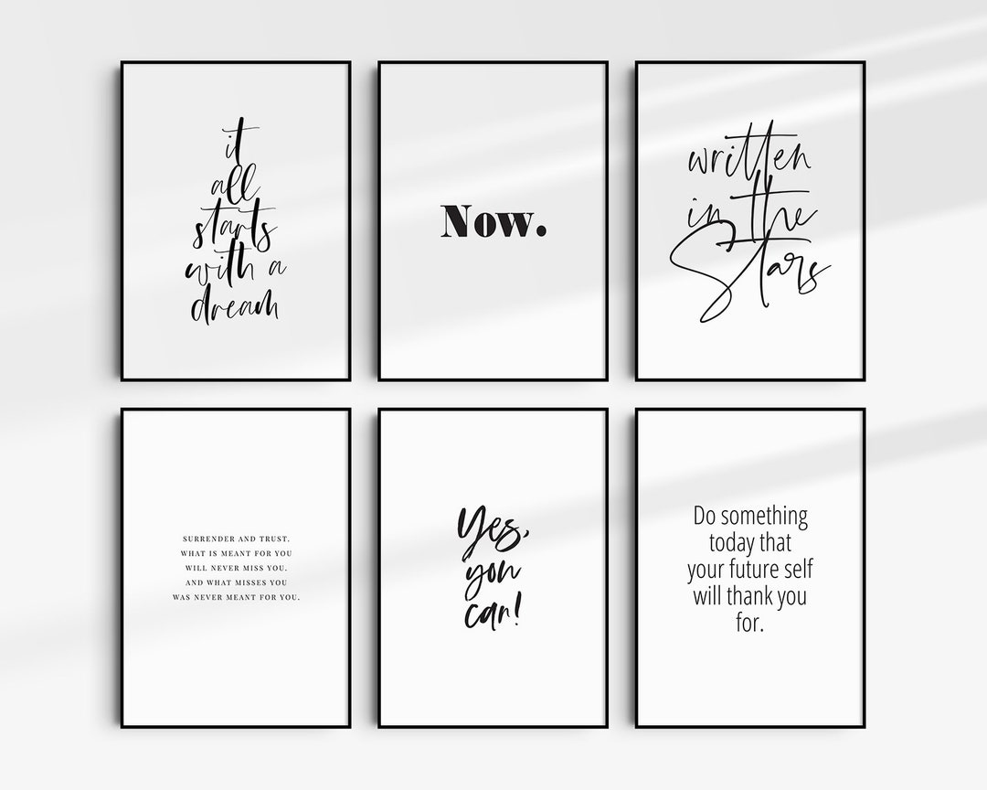printable-quotes-wall-art-set-of-6-inspirational-motivational-encouraging-quotes-black-and-white-quote-art-clean-minimal-aesthetic-etsy