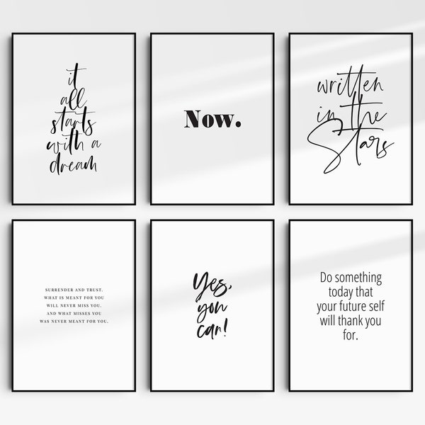 Black White Quote Etsy