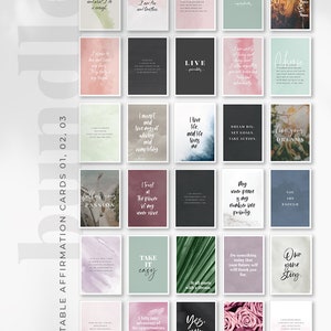 Tarjetas de afirmación imprimibles BUNDLE. Citas motivacionales e inspiradoras. Imprimibles de vision board. Amor propio. Autocuidado. Auto-Empoderamiento.