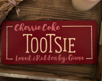 Large Horse Stall Sign in Red