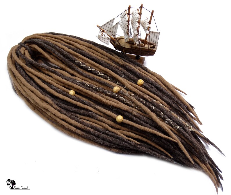 Full Set Wool Dreadlocks Brown Ombre Dreads Bronze Etsy