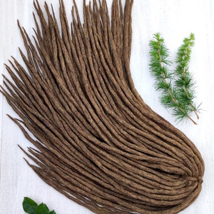 Brown Wool Dreadlocks Extensions, Dreads Extensions, Double Ended, CARAMEL CHOCOLATE