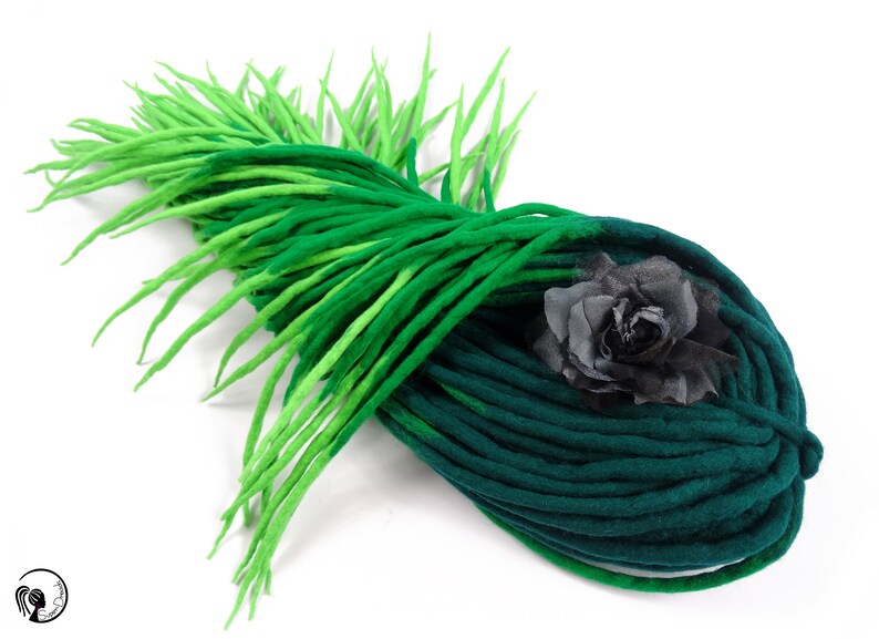 Green Wool Dreadlocks Green Ombre Dreads Dreadlock Etsy