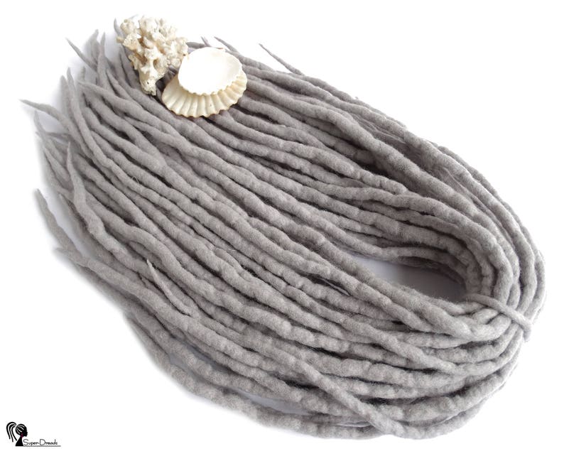 Grey Wool Dreadlocks Light Grey Wool Dreads Dreadlock Etsy