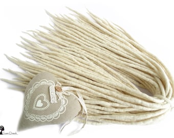 Light Blonde Merino Wool Dreadlocks, Double Ended Dread Extensions