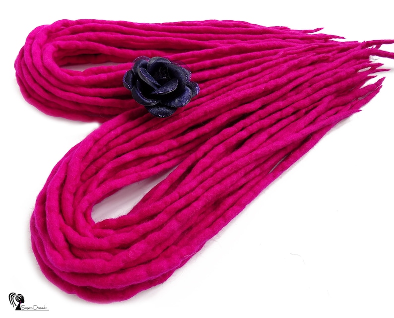 Pink Wool Dreadlocks Magenta Pink Dreads Extensions Rave Etsy