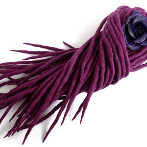 Purple Wool Dreadlocks, Dreads Extensions, Double Ended, ROYAL PURPLE