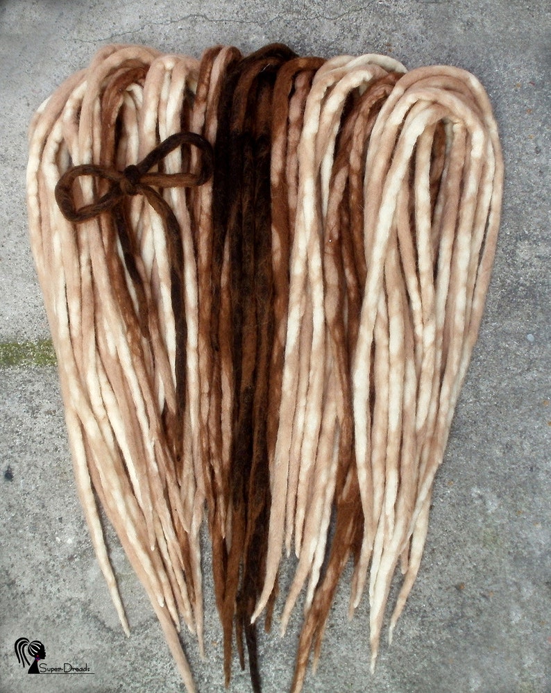 Full Set Wool Dreadlocks Brown Blonde Dreads Extensions Boho Etsy