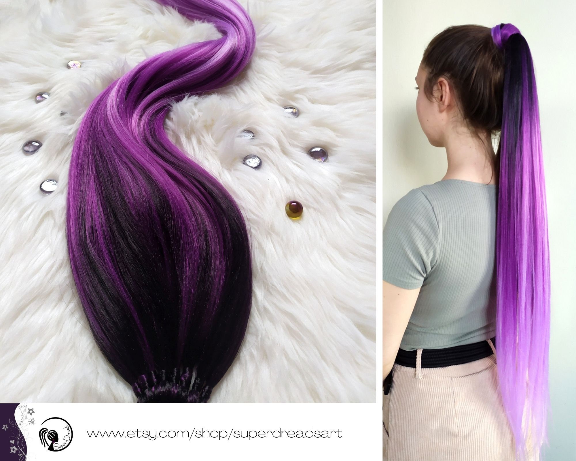 dichtbij Trouw cassette Zwart paarse paardenstaart hair extensions Ombre haar op - Etsy Nederland