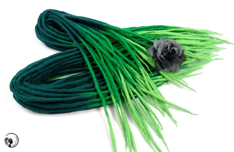 Green Wool Dreadlocks Green Ombre Dreads Dreadlock Etsy