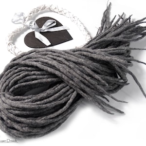 Grey Wool Dreadlocks, Light Grey Dreads Extensions, Melange Grey Dreads, Grey Mix Dreadlocks, Double Ended, QUIET WIND