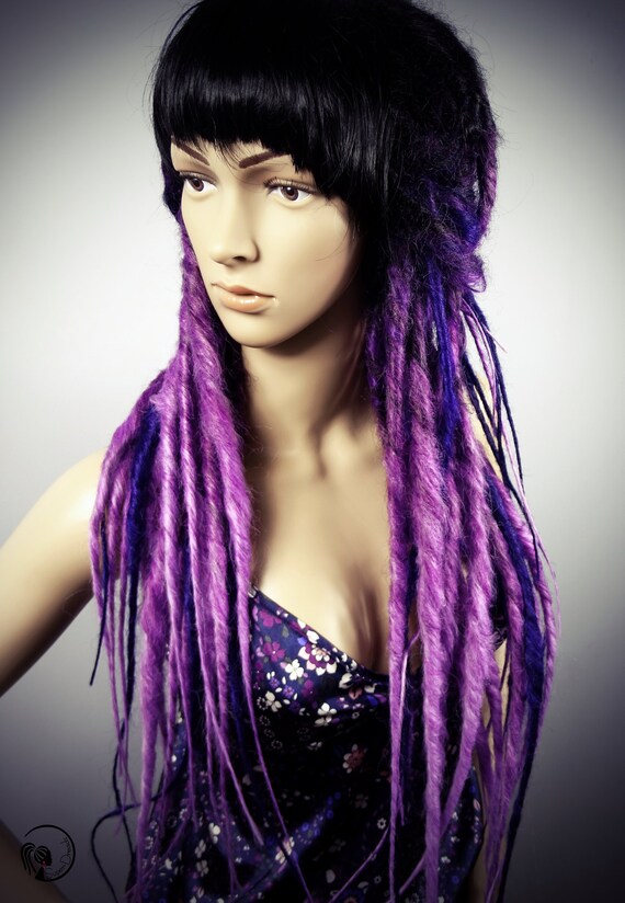 Synthetische Dreadlock Dreadlocks Perucke Lila Schmetterling