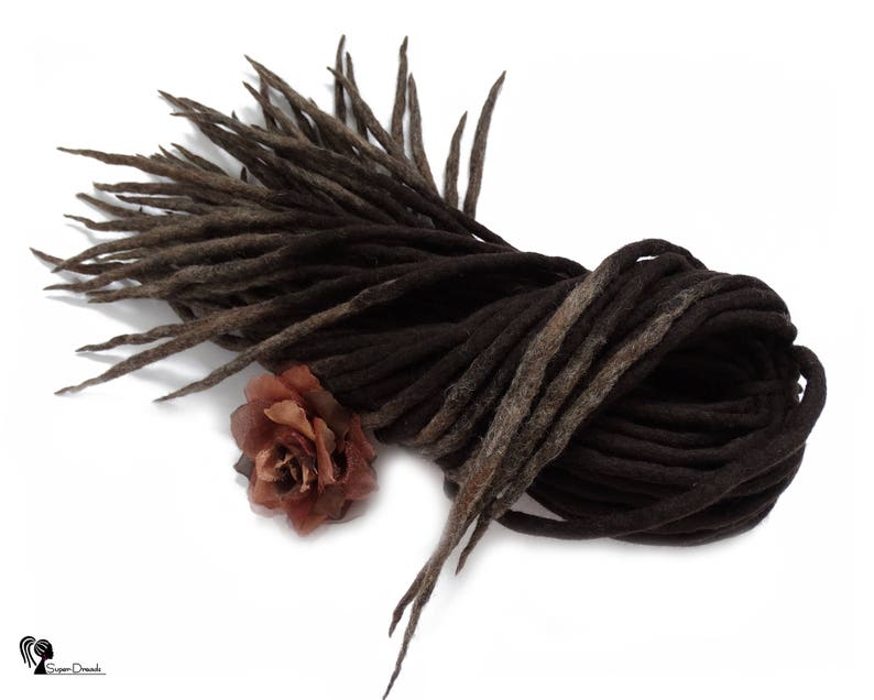 Dark Brown Wool Dreadlocks Brown Ombre Wool Dreads Dreadlock Etsy