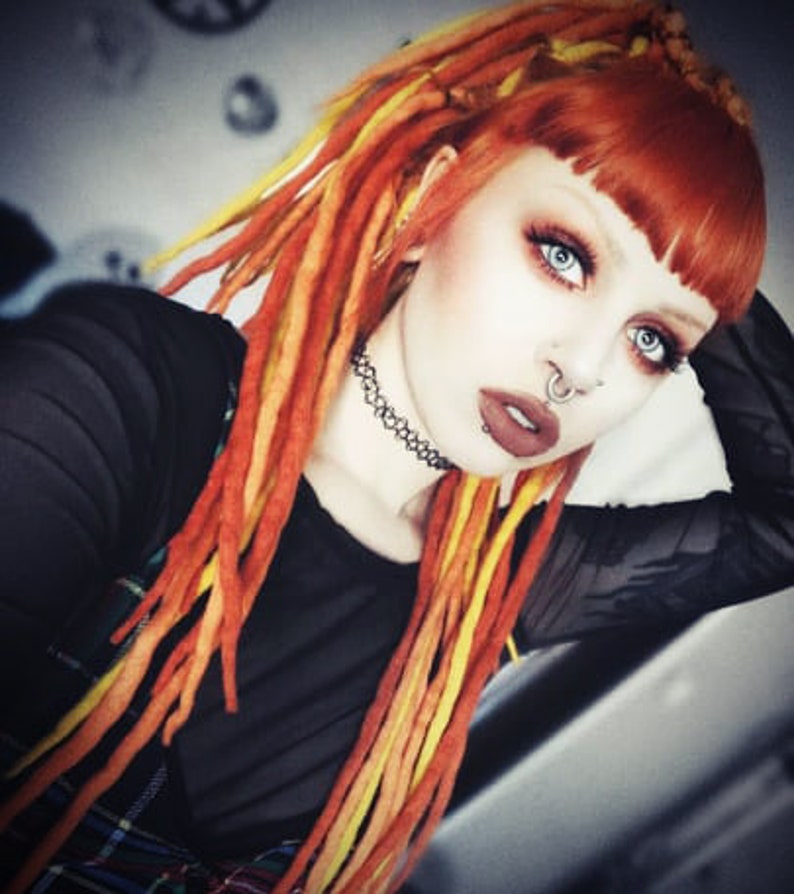 Orange Wool Dreadlocks Ginger Dreads Extensions Double Etsy