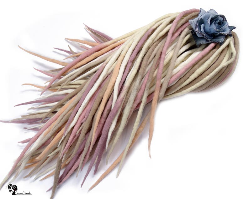 Full Set Wool Dreadlocks Blonde Ombre Dreads Extensions Pink Etsy