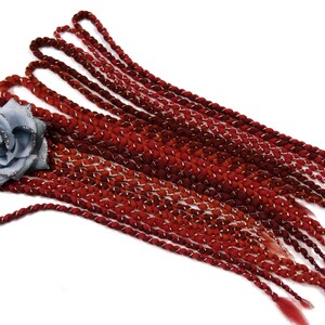 Ginger Wool Dreadlocks Braids Extensions - Dark Orange Braided Double Ended Dreads, Carnival Boho Hair, Festival Wool Braids