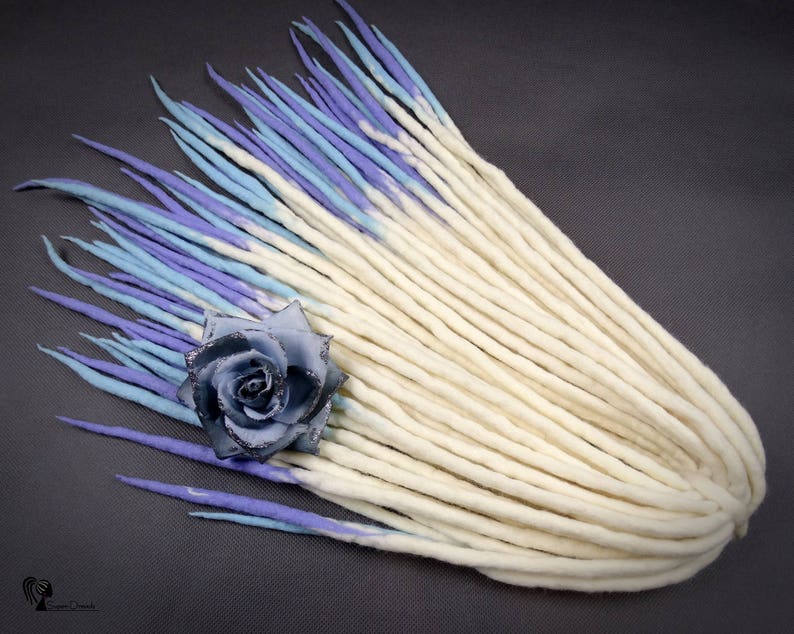 White Wool Dreadlocks Purple Blue Ombre Dreads Lilac - Etsy