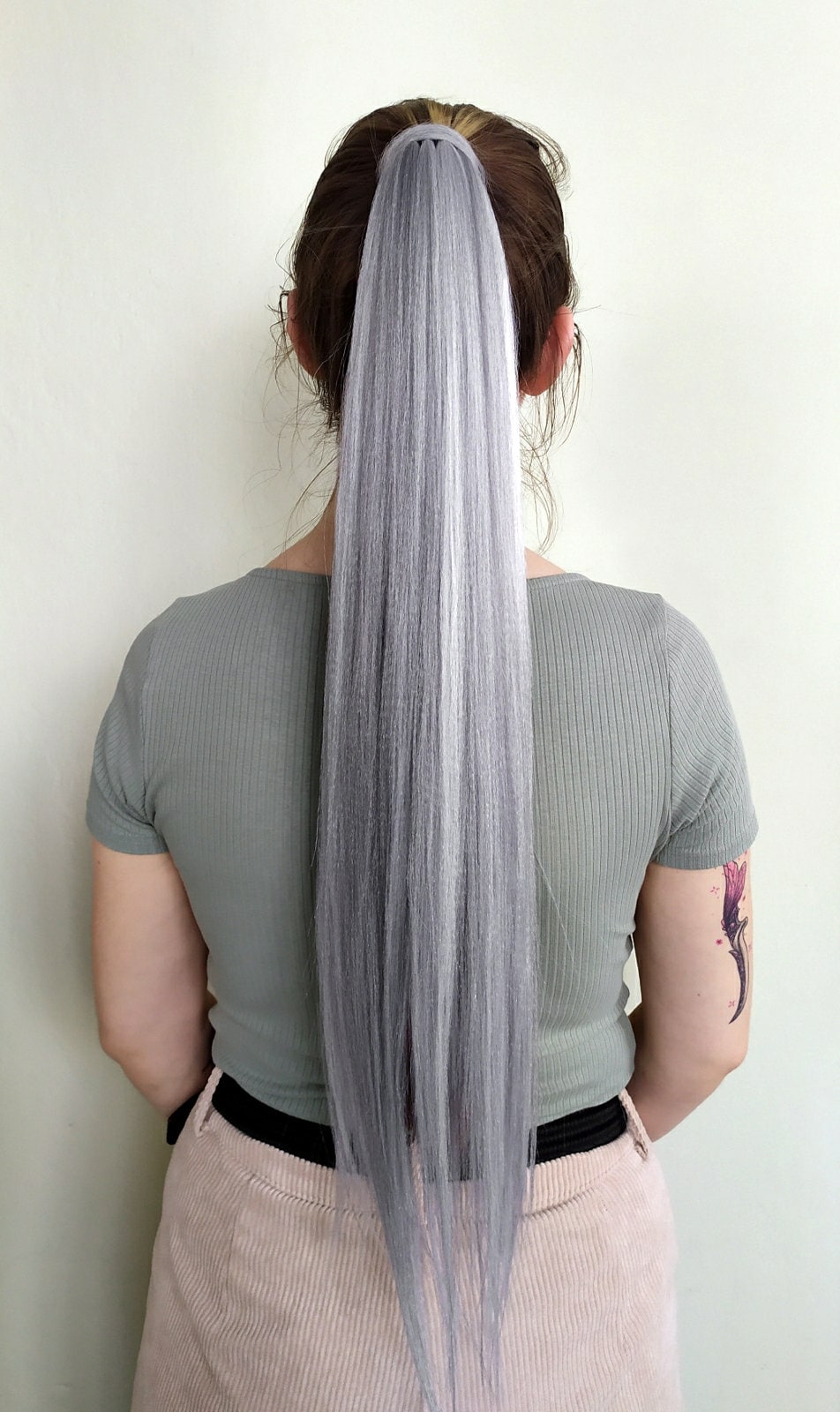 Extensions de tresses en queue de cheval, fausse queue de cheval, cheveux arc-en-ciel avec bande élastique en caoutchouc / Cheveux synthétiques Extensions de tresses en queue de cheval, fausse queue de cheval, cheveux arc-en-ciel avec bande élastique en caoutchouc / Cheveux synthétiques