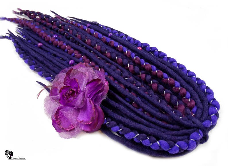 Full Set Purple Wool Dreadlocks Dreads Extensions Dreads Etsy