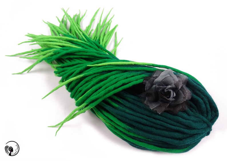 Green Wool Dreadlocks Green Ombre Dreads Dreadlock Etsy