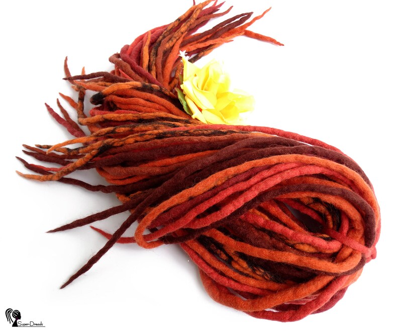 Full Set Orange Wool Dreadlocks Ginger Dreads Extensions Etsy