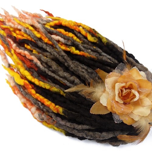 Full Set Orange Wool Dreadlocks Ginger Dreads Extensions Etsy