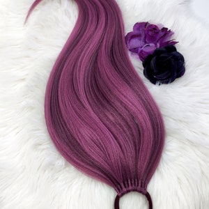 Purple Ponytail Hair Extension: Synthetic Hairband Wig