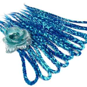 Blue Wool Braids, Turquoise Dreadlocks, Dreads Extensions, Double Ended, BLUE FANTASY