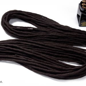 WOOL DREADLOCKS Extensions BROWN, Dreads Extensions, Dark Brown Wool Dreadlocks, Full set woolen Double Ended dreads, De Chocolate velvet image 3