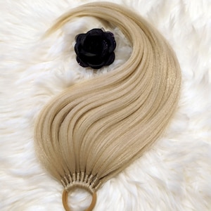 Blonde Ponytail Extension, Light Sunny Blonde Hair on Hairband, Ponytail on Elastic Band, Synthetic Hair Extension, Blonde Wig, SUNNY BLONDE