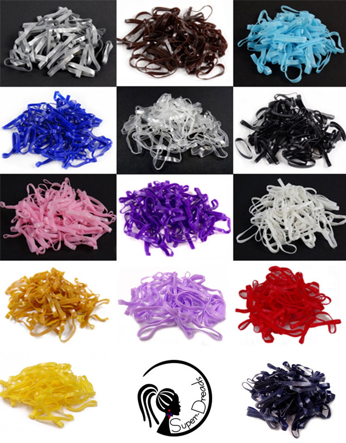Rubber Elastic Bands for Dreads Dreadlock Installation / 100 Etsy