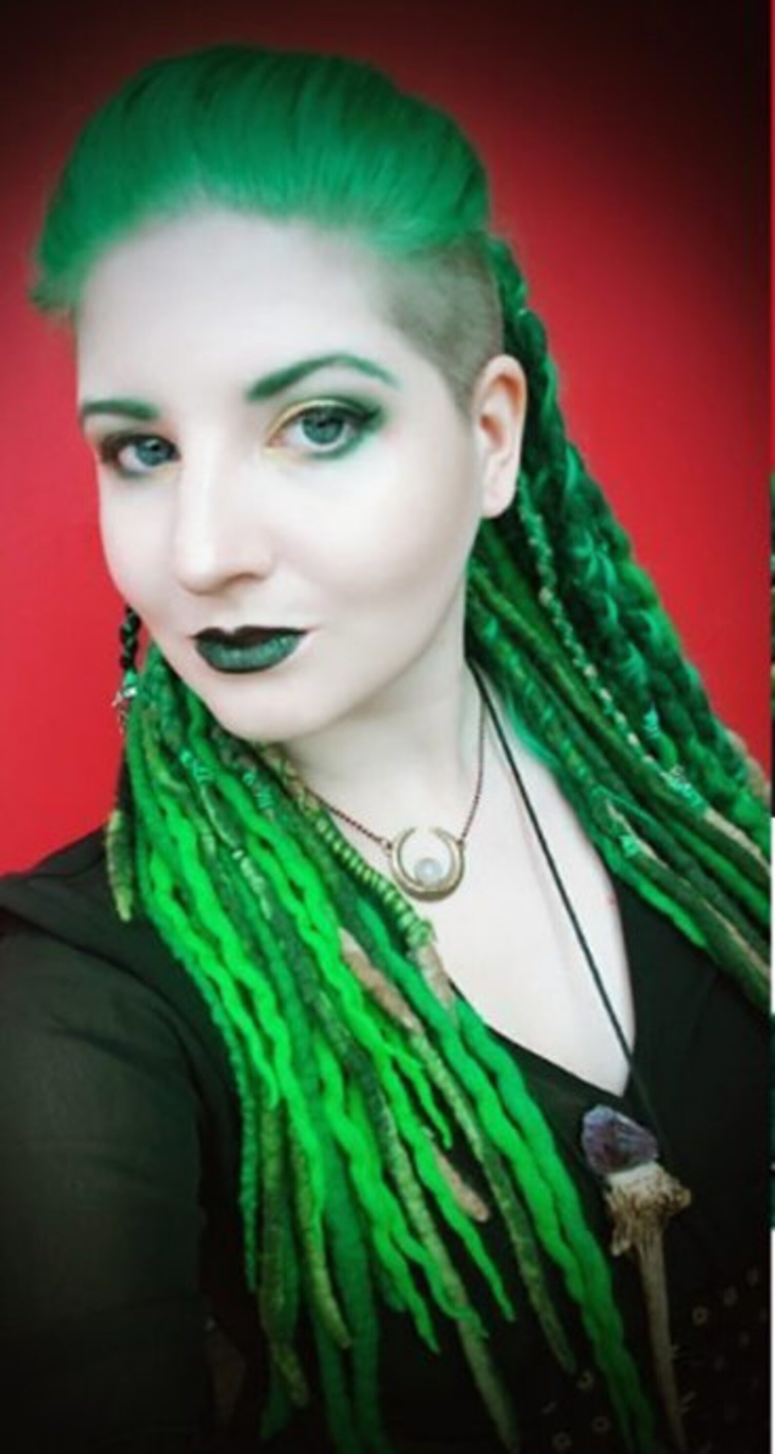 Green Curly Wool Dreadlocks Green Wavy Ombre Dreads Etsy