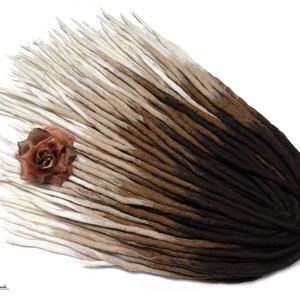 Brown Wool Dreadlocks, Blonde Ombre Dreads, Dreadlocks Extensions, Double Ended, CHOCOLATE DESSERT
