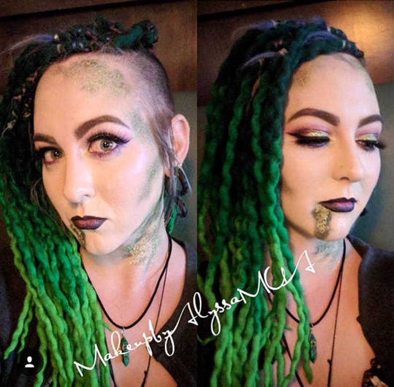 Green Curly Wool Dreadlocks Green Wavy Ombre Dreads Etsy