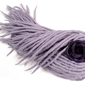 Lavender Wool Dreadlocks, Light Purple Dread Extensions, Pastel Purple Dreadlocks, Lilac Natural Wool Dreads, Double Ended, LILAC WHISPER