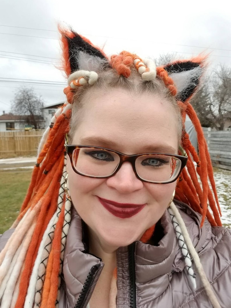 Full Set Wool Dreadlocks Orange Ombre Dreads Wrap Dreadlock Etsy New Zealand