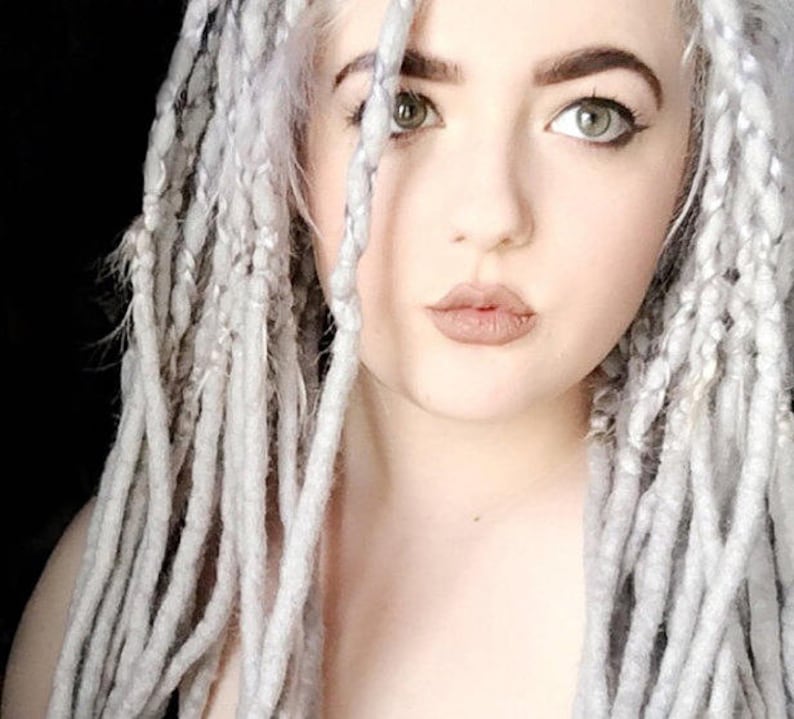 Grey Wool Dreadlocks Light Grey Wool Dreads Dreadlock Etsy