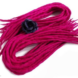 Pink Wool Dreadlocks, Magenta Pink Dreads Extensions, Rave Punk Dreadlocks, Double Ended, ENERGY PINK